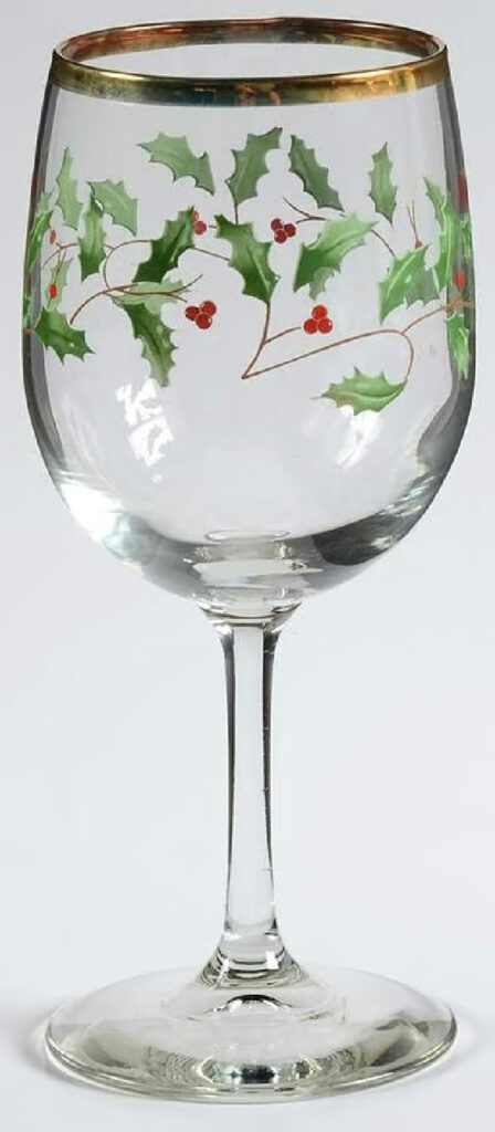 Lenox Holiday wine glass