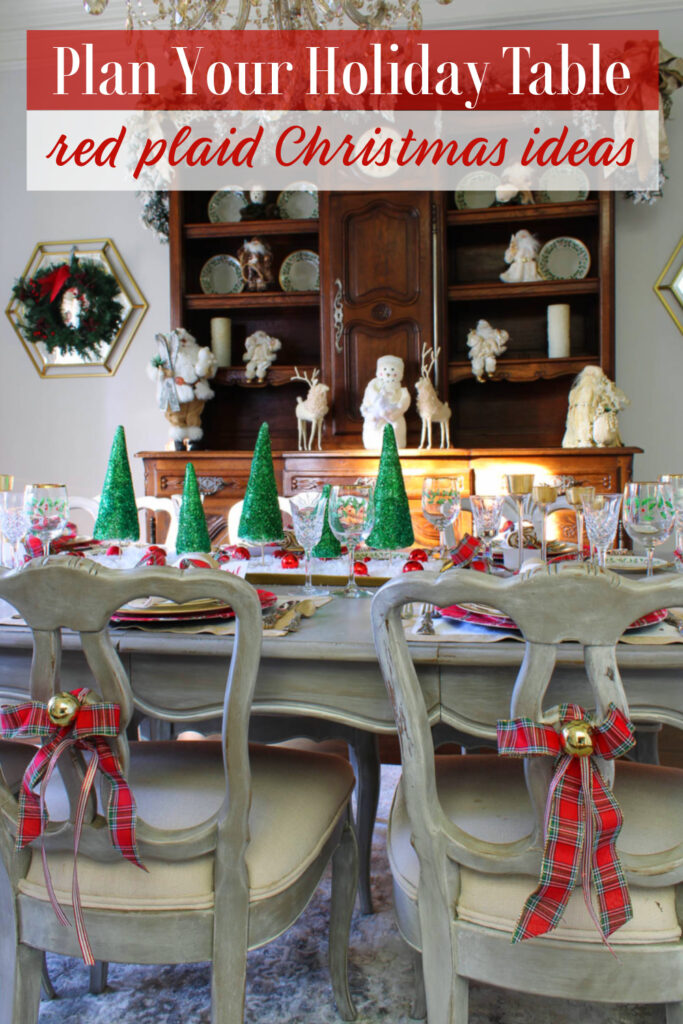 red plaid Christmas table PIN