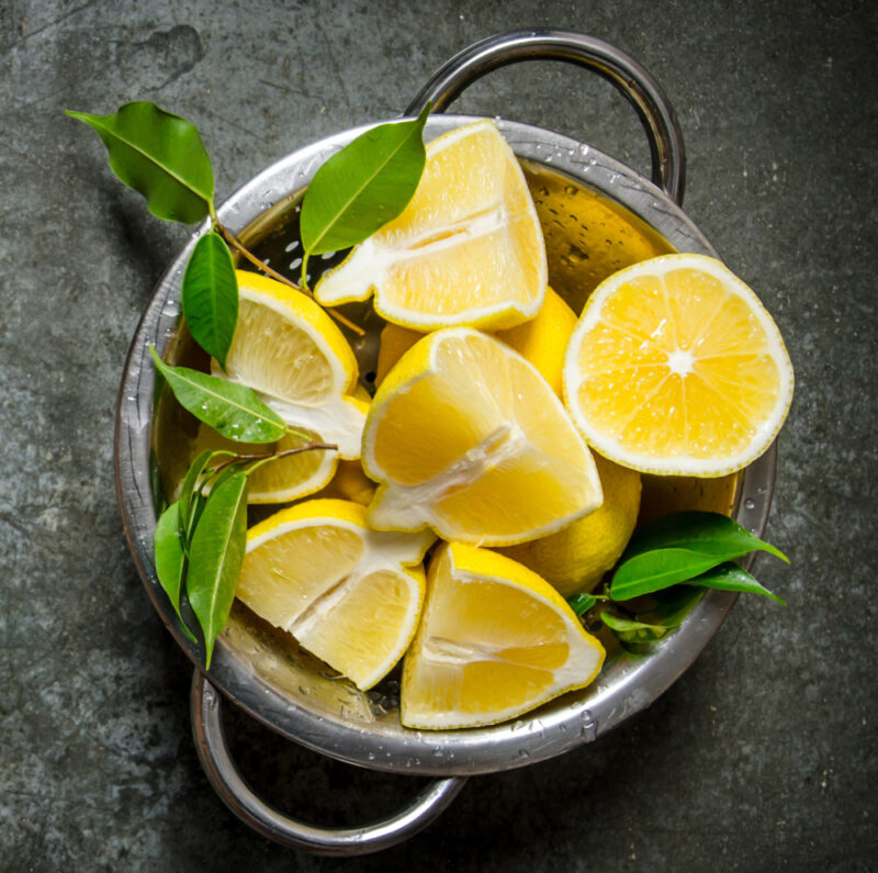 bowl of cut lemons