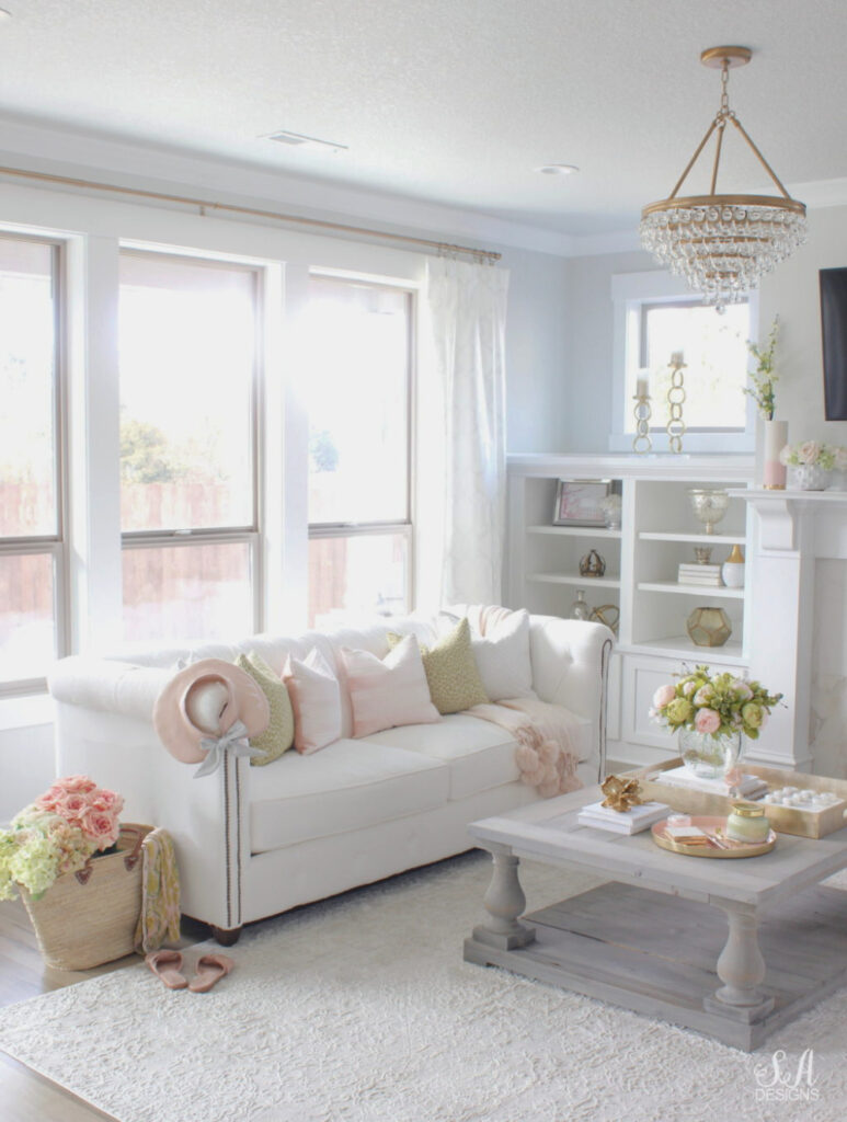 white living room sofa