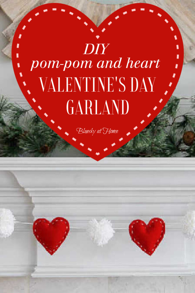 pom-pom and heart Valentine garland