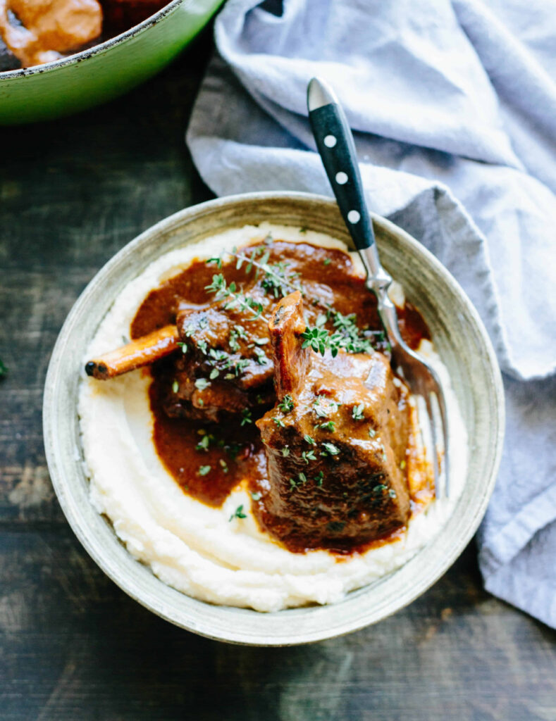 braised short ribs in bowl