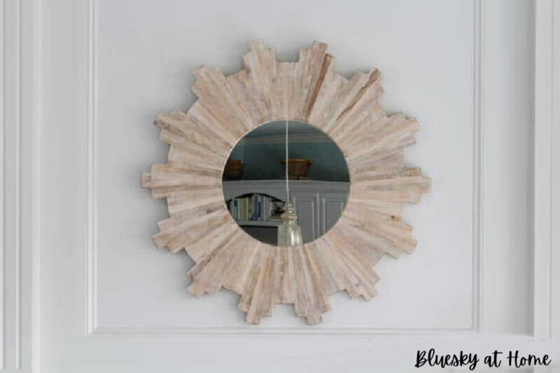 wood sunburst mirror