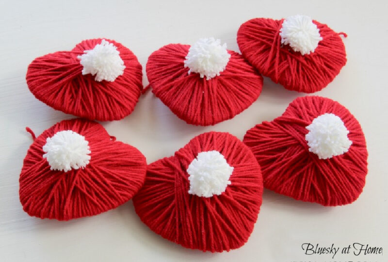 Valentine's Day Red Felt Hearts- SET of 3, 5 or 10- DIY Craft Decor- 100%  Wool- Eco friendly- Approx. 1.75