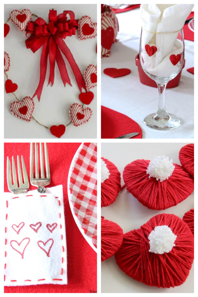 4  Red and White DIY Valentine’s Day Heart Decorations