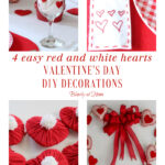 4 Red and White DIY Valentine Heart Decorations