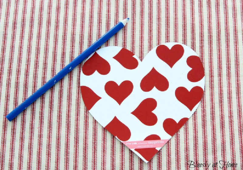 red heart and fabric