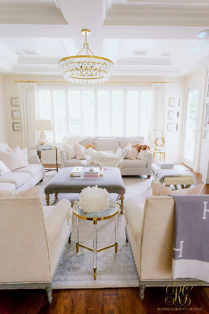 living room in shades of white