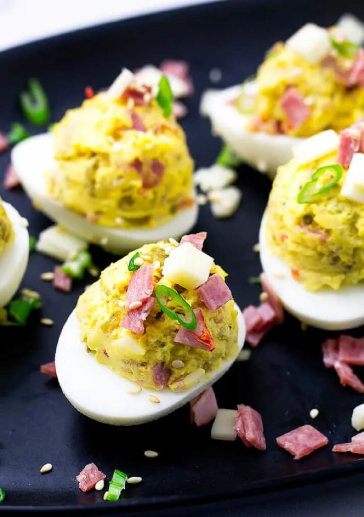 muffaletta deviled eggs