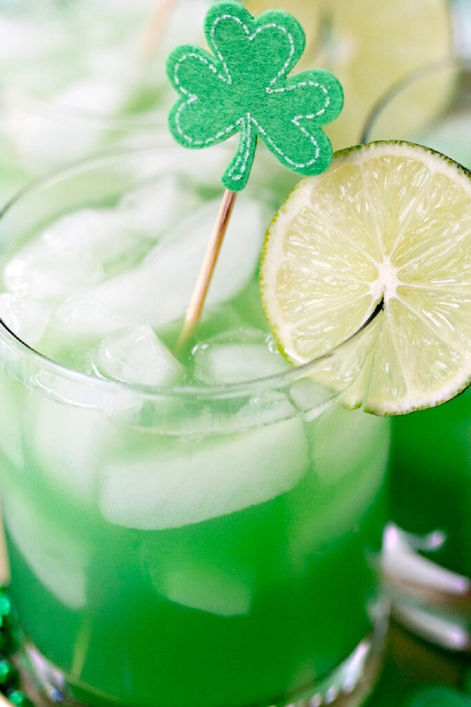 St. Patrick's Day shamrock sour cocktail