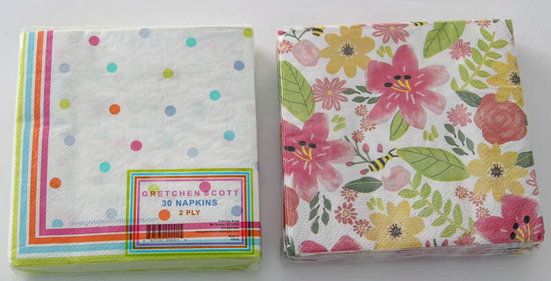 two packs of spring pastel napkins