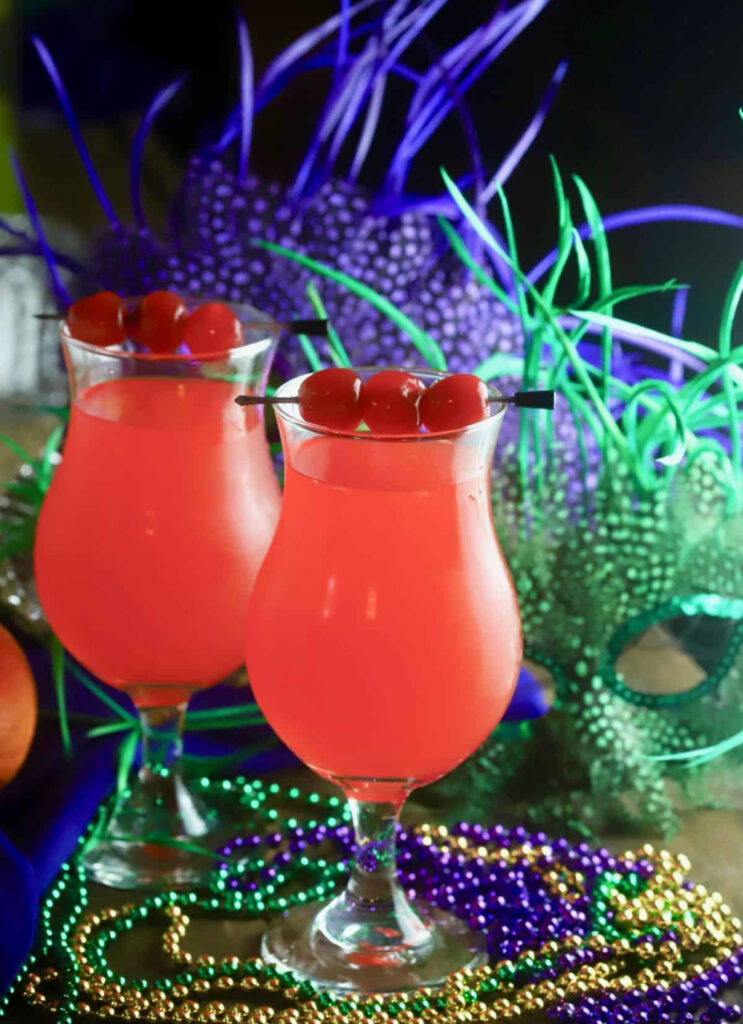 mardi gras hurricane cocktail