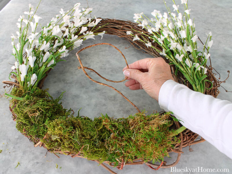 making the spring wreath
