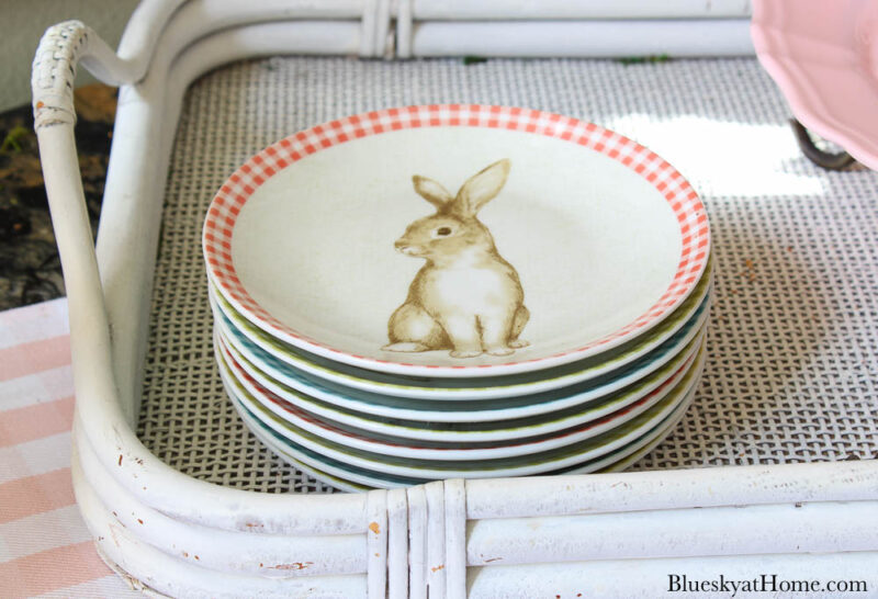 stack of bunny plates