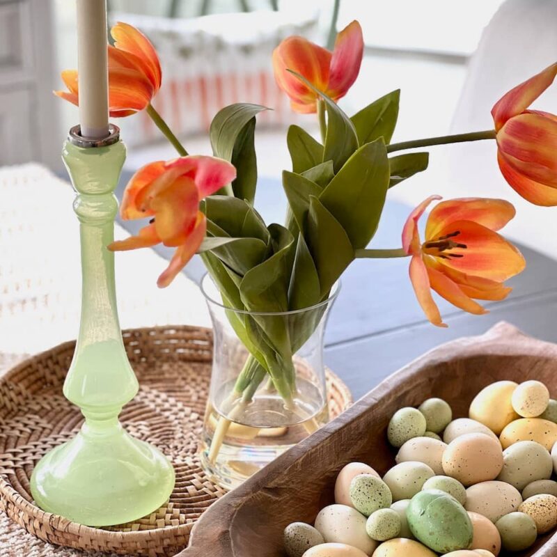 orange flowers in vase