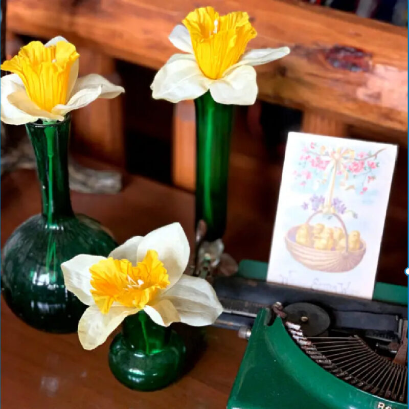 daffodils and card