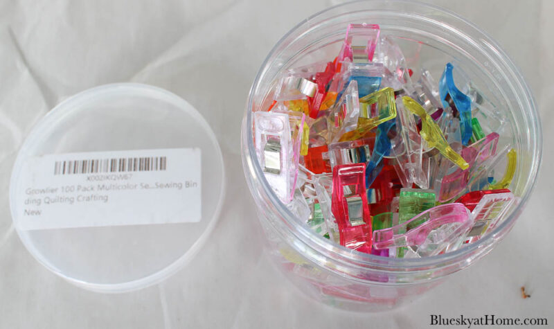 bright colored plastic clips