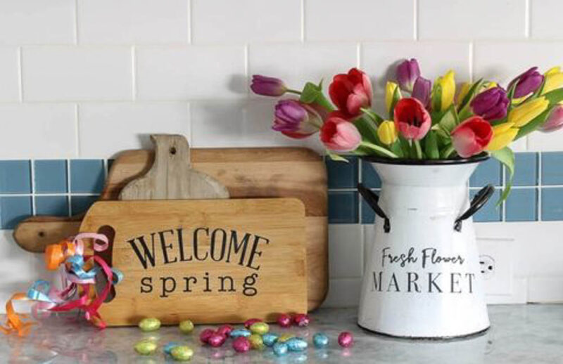 spring stencil DIY projects