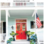 curb appeal with red front door