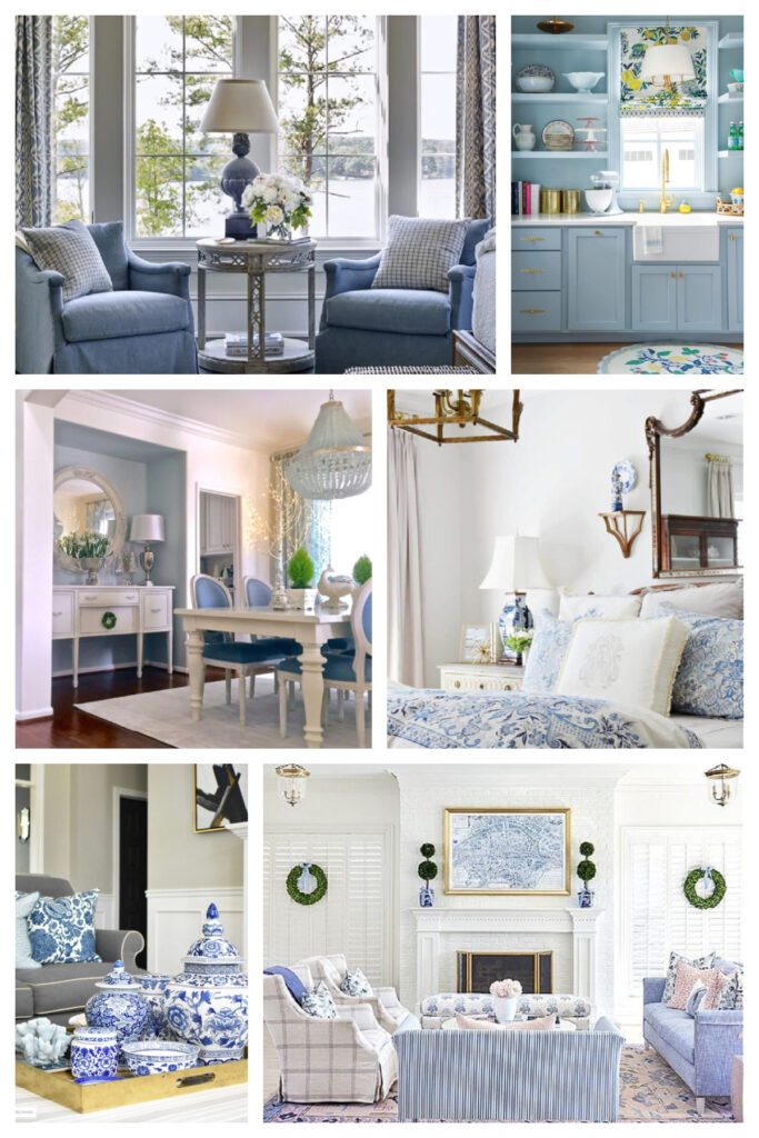 10 ideas for using blue in home decor graphic