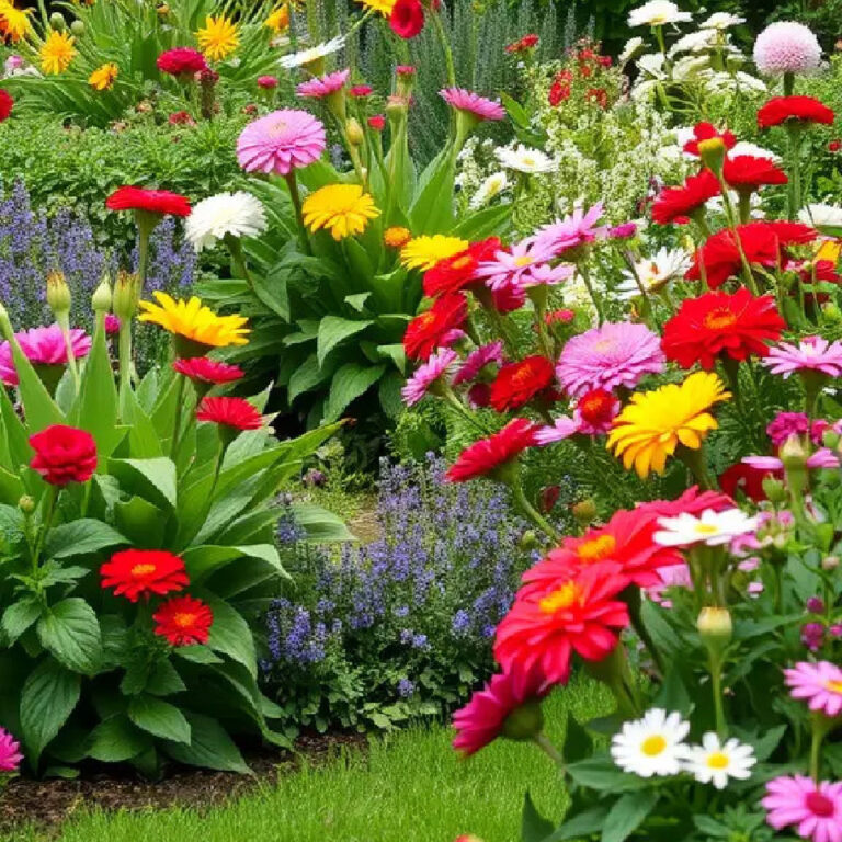 colorful flowers in a cutting garden
