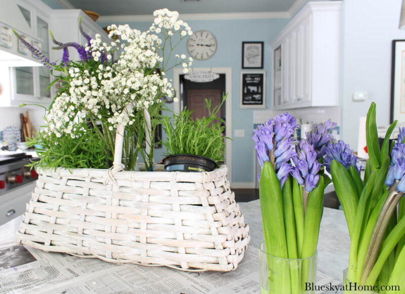 Spring Flower Basket Arrangement