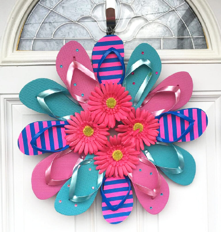 wreath made of flip flops