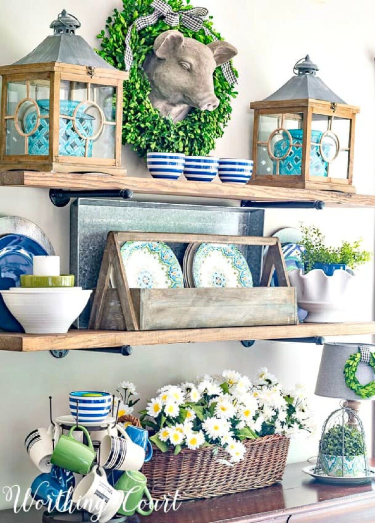 Summer Home Decor Idea of summer open shelving