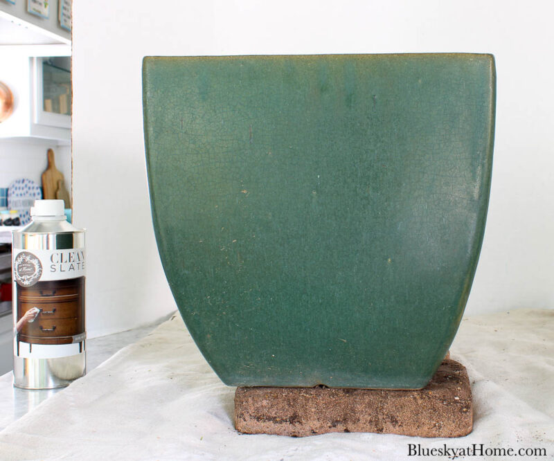 green ceramic planter