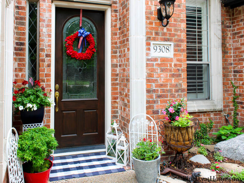 styled front door for summer