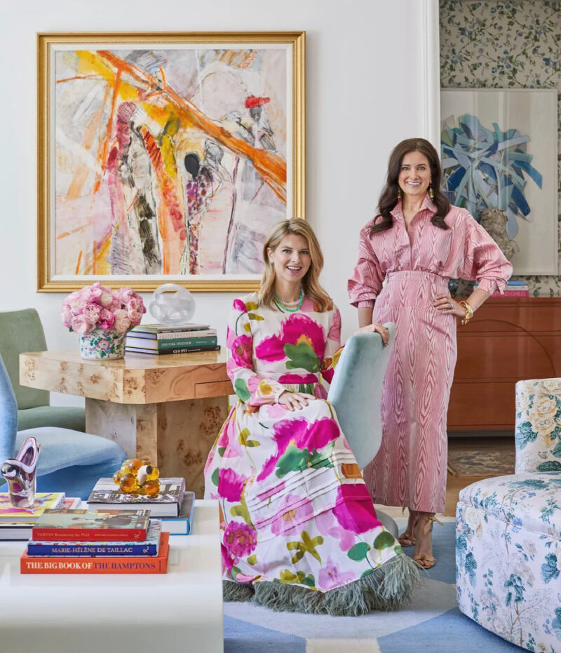 ladies in beautiful colorful living room