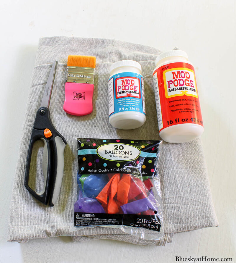 supplies for decoupage fabric bowl