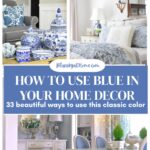 collage of images using blue decor graphic