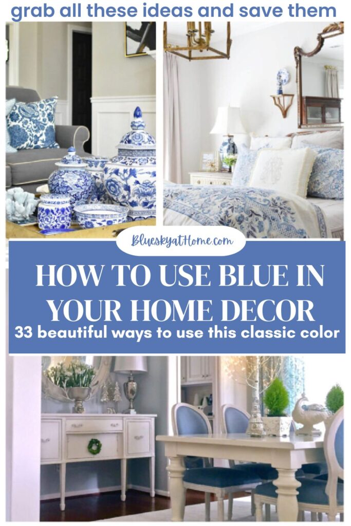 collage of images using blue decor graphic