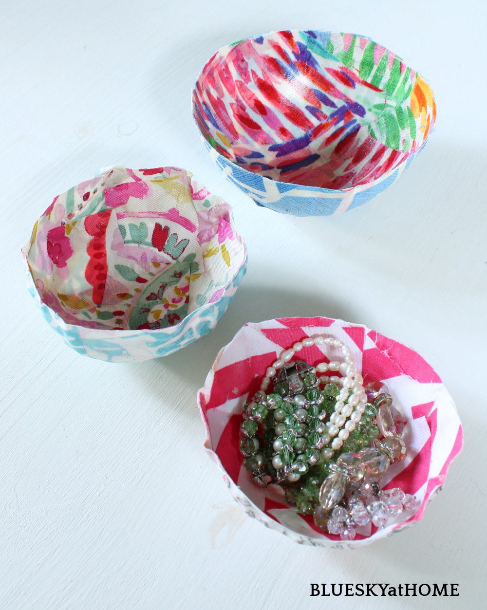How to Make a Fabric Bowl with Mod Podge Bluesky at Home