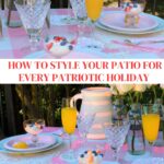 collage of pink summer tablescape images