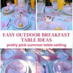 collage of pink summer tablescape images
