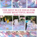 collage of pink summer tablescape images