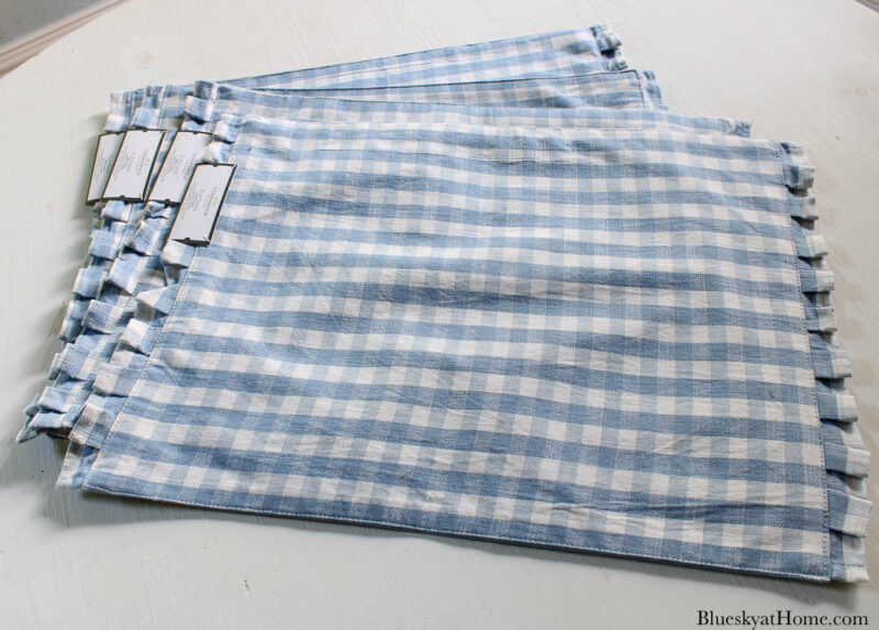 blue and white gingham placemats