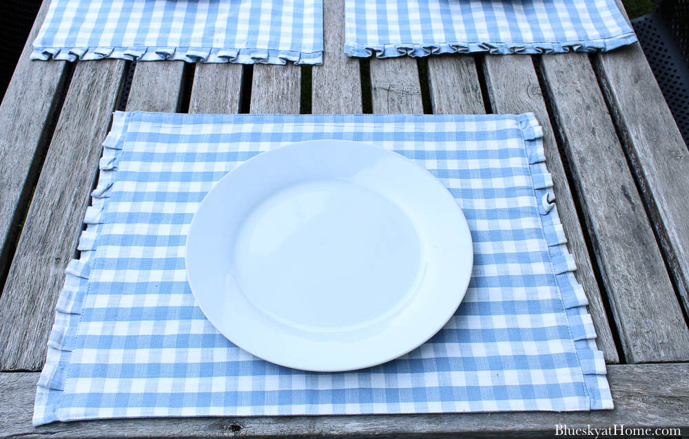 white plate on gingham placemat