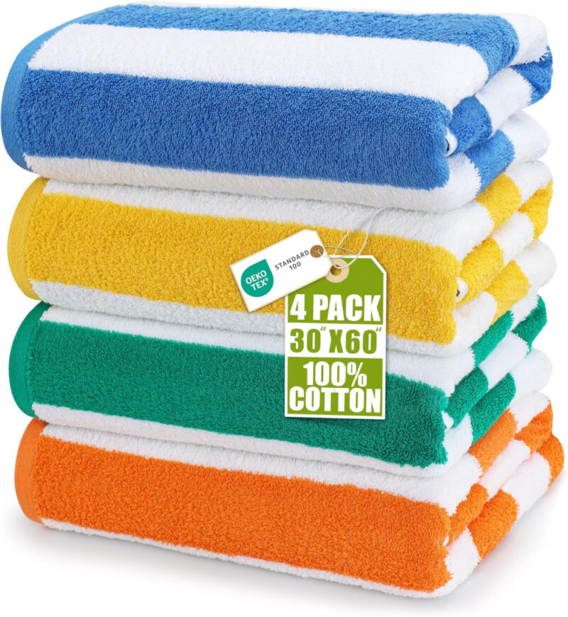 4 stripe beach towels