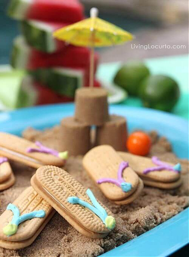 flip-flop pool party cookies