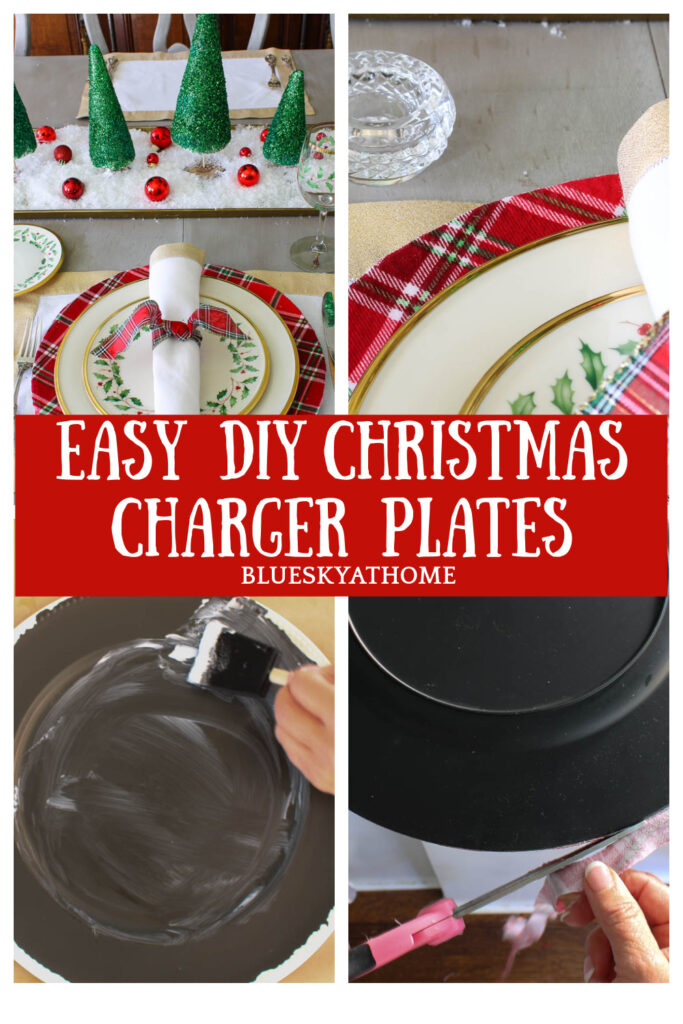 DIY plaid Christmas chargers