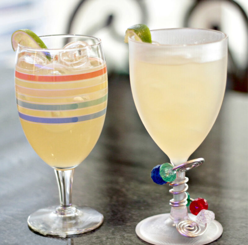 two glasses with margarita