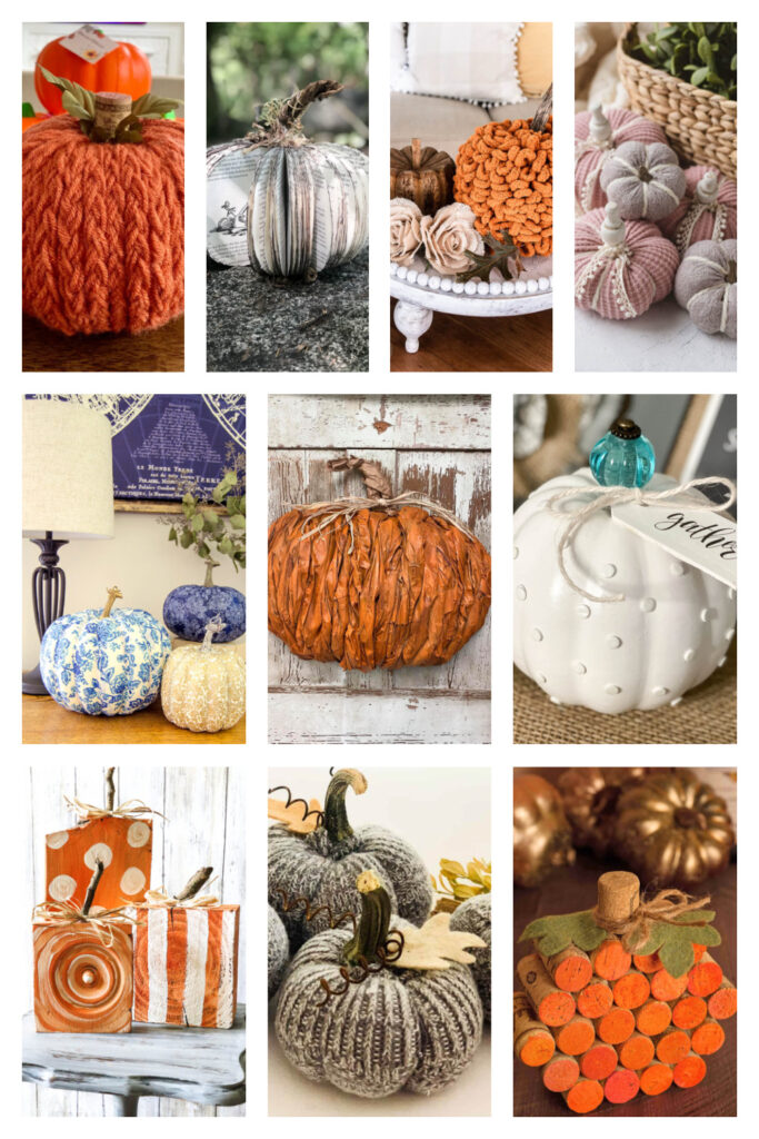 collage of DIY pumpkin crafts