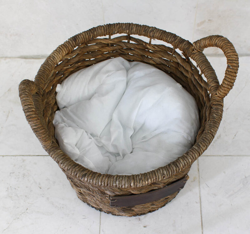 fall basket styling stuffed with pillow