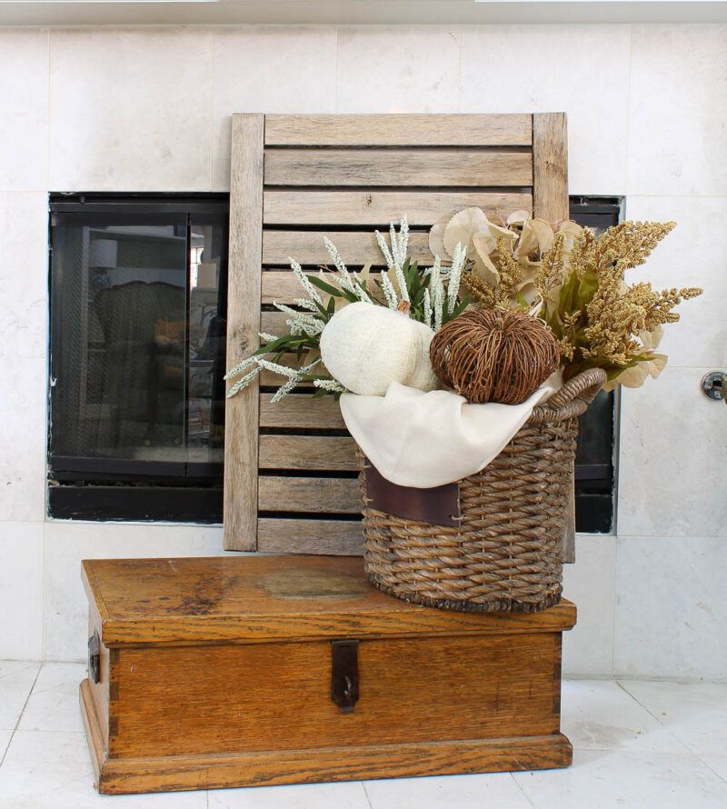 fall basket and antique chest