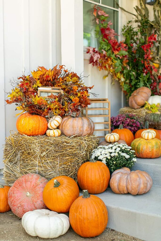pumpkins for a fall front porch