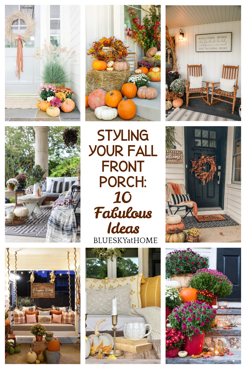 10 Fabulous Ideas for Your Fall Front Porch - Bluesky at Home