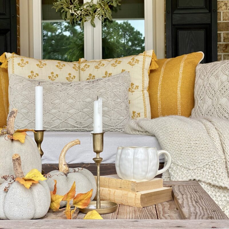 gold idea for a fall front porch